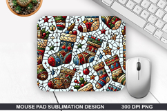 Christmas Sock Mouse Pad Sublimation,Christmas Mouse Pad PNG Product Image 1