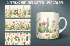 Watercolor Cactus Mug Wrap Sublimation Designs|Mug Wrap Product Image 1