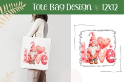 Love Gnome Illustration, Cartoon Gnome Tote Bag Design Product Image 1