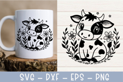 Baby Cow svg|Baby cow clipart|Flower Cow svg Product Image 1
