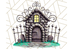 Halloween Buildings Clipart PNG, Haunted Houses Art Product Image 5