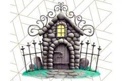 Halloween Buildings Clipart PNG, Haunted Houses Art Product Image 5