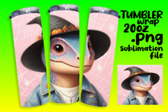 20oz Tumbler Wrap for Personalization , Halloween Dino Product Image 1