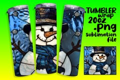 Winter Holiday 3D Snowman Tumbler Wrap Product Image 1
