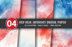 Red Blue Abstract Digital Paper Product Image 1