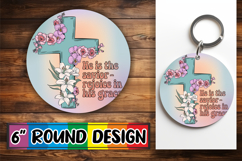 Blissful Round Ornaments Design PNG, Cross Product Image 1