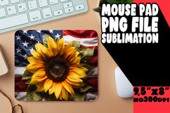 Sunflower Patriotism Shines on Mouse Pad Sublimation Product Image 1