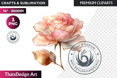 Ethereal Floral arrangements Clipart PNG Rose gold and blush Product Image 1