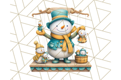 Snowman Family Clipart PNG Winter Holiday Art Product Image 5