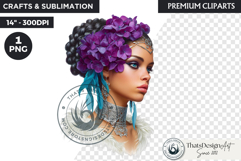 Royal Hydrangea Guardian Fantasy Warrior Floral Graphic Product Image 1
