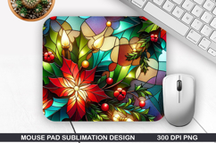 Flowers Mouse Pad Sublimation,Christmas Mouse Pad PNG Design Product Image 1