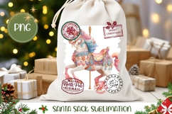 Cartoon Christmas Horse Santa Sack, Horse Gift Bag Design Product Image 1