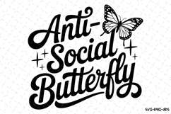 Anti-Social Butterfly Svg | Svg Cut Files Product Image 1