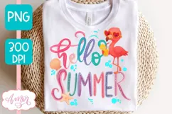 Summer PNG for Sublimation design, Pink flamingo shirt PNG Product Image 1