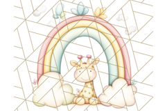 Pastel Plushie Rainbow Clipart PNG, Nursery Baby Animals Png Product Image 5