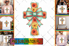 Dazzling TSHIRT Art Ideas PNG, Flower Cross Product Image 1
