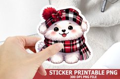 Christmas Dog Sticker| Christmas Sticker PNG Design Product Image 1