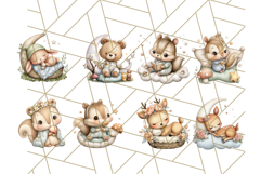 Woodland Nursery Baby Animals Clipart, Cute Animals Png Product Image 5