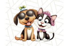 Dog and Cat Friends PNG, Cute Pet Clipart, Funny Animal Art Product Image 5