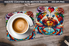 Crab Coaster Sublimation, Valentine Coaster PNG Design Product Image 1