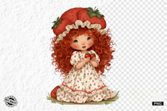 Summer Strawberry Girl Clipart Product Image 1