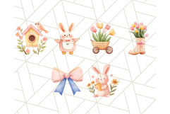 Pastel Watercolor Spring Clipart Bundle, Flowers, Bikes Png Product Image 7