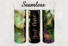 Green Gold Glitter Agate 20 oz sublimation design tumbler Product Image 1