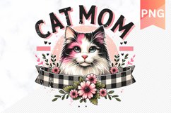 Cat Mom Sublimation - Mother&#039;s Day Clipart PNG Design Product Image 1