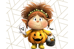 Monster Kids Clipart PNG, Cute Halloween Costume Art Product Image 5