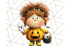 Monster Kids Clipart PNG, Cute Halloween Costume Art Product Image 5