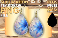Joyful Teardrop Earrings Design PNG, 3D Flower Product Image 1