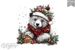 Christmas Bear Clipart Design - High Quality 300 Dpi Product Image 1