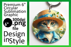 Lovely Round Design for Sublimation , Cute Cat Product Image 1