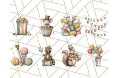 Vintage Carnival Animals Clipart PNG, Retro Circus Elements Product Image 5