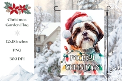Cartoon Christmas Dog Garden Flag, Cute Garden Flag Product Image 1