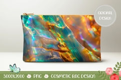 Abstract Cosmetic Bag Design, Opal Texture Cosmetic Bag Product Image 1