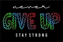 never give up Typographic T Shirt Design Vector Product Image 3