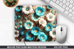 3D Flowers Mouse Pad Sublimation, Flowers Mouse Pad PNG Product Image 1