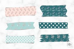 12 Digital Vintage Flowers Washi Tape, Flowers Stickers Product Image 2