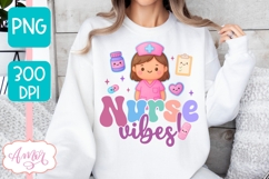Nurse vibes PNG for Sublimation, Cute Nurse shirt PNG Product Image 3