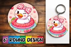 Joyful Sublimation Circle Designs, Cute Goose Product Image 1