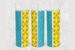 Sunflowers Blue Faux Glitter 20oz sublimation design tumbler Product Image 1