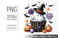 Spooky Cute Halloween Cupcakes Clipart PNG Bundle Product Image 13