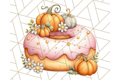 Fall Donut Clipart PNG, Autumn Donuts With Pumpkins Product Image 5