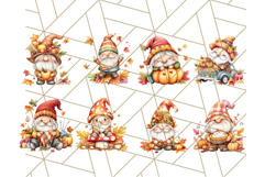 Fall Gnome PNG Clipart, Cute Autumn Gnomes with Pumpkins Product Image 5