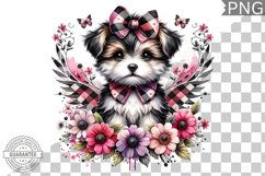 Dog With Flowers Sublimation - Clipart PNG Design Product Image 1