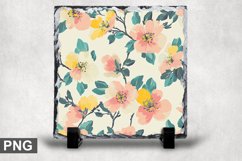 Pastel Flowers Square Sublimation Slate Design Product Image 1