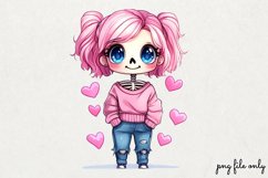 Valentines day skeletons Clipart PNG Product Image 1