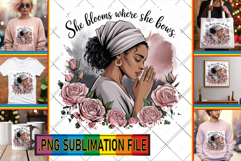 Timeless TOTE BAG Designs PNG, Praying Woman Product Image 1