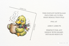 Whimsical Farm Animals Drink Coffee Clipart Product Image 7